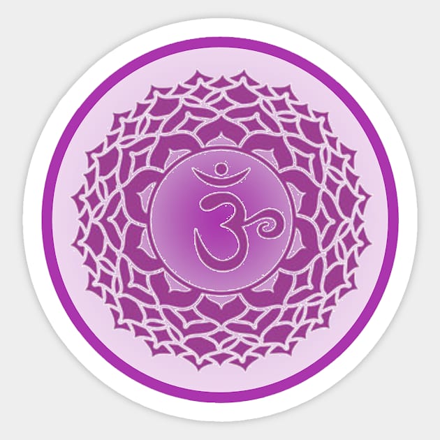 The Purple Haze of the Crown Chakra- Teal Sticker by EarthSoul